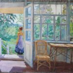 Д.В. Нечитайло Людушка ждёт гостей. На даче Асановых, х.м., 105х150, 1984 (2)